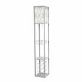 Lighting Business Floor Lamp Etagere Organizer Storage Shelf and Wine Rack with Linen Shade LI2751995